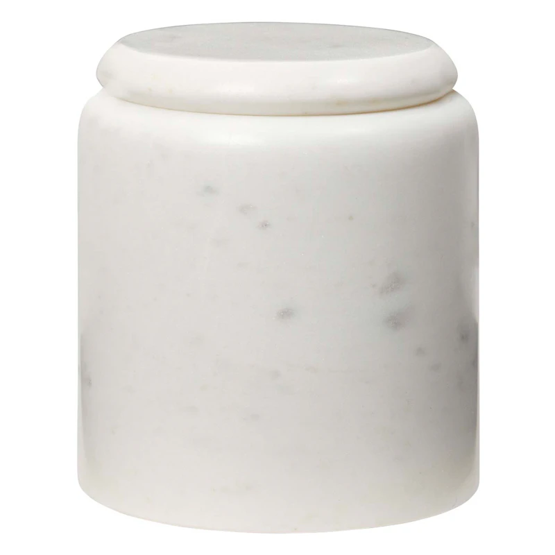 Hedvig Dose 11 cm, Weiß Marmoriert