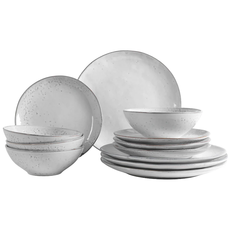 Nordic Sand Geschirr-Set 12 Teile, Weiß