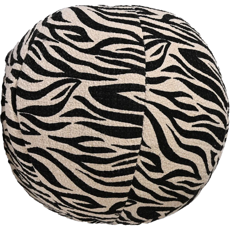Anima Kissen Rund Zebra, Schwarz