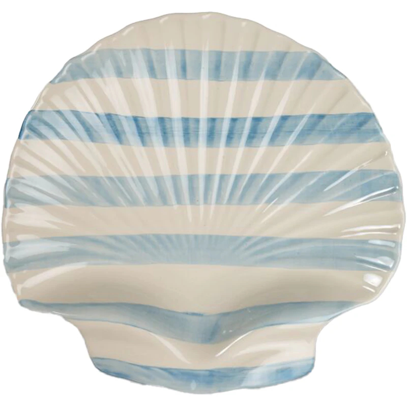 Armona Servierteller 32 cm, Weiß / Hellblau