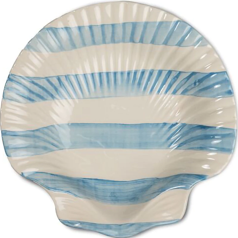 Armona Teller 23,5 cm, Weiß / Hellblau