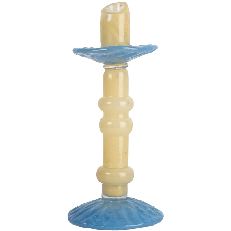 Lara Kerzenhalter 26 cm, Hellblau / Hellbeige