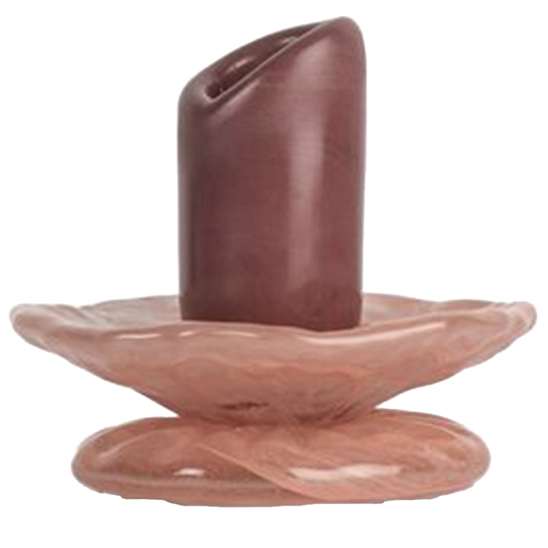 Lara Kerzenhalter 9 cm, Rosa / Bordeaux