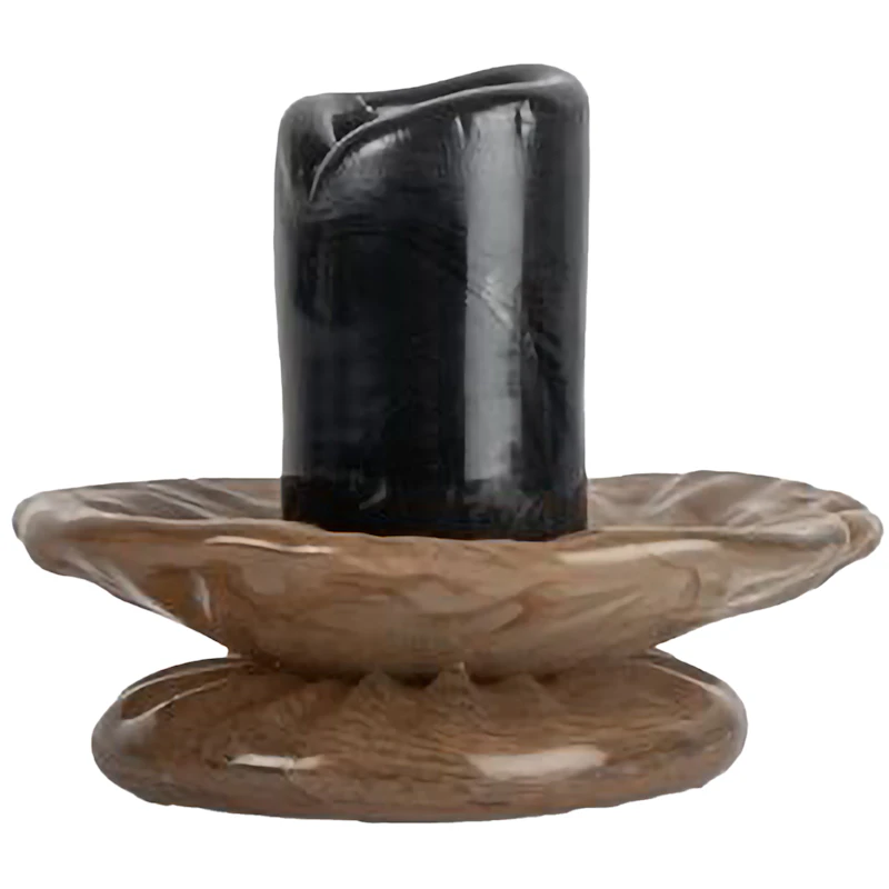 Lara Kerzenhalter 9 cm, Schwarz / Beige