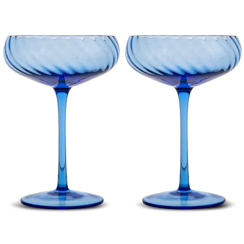 Opacity Champagnerschalen 2-er Set, Blau