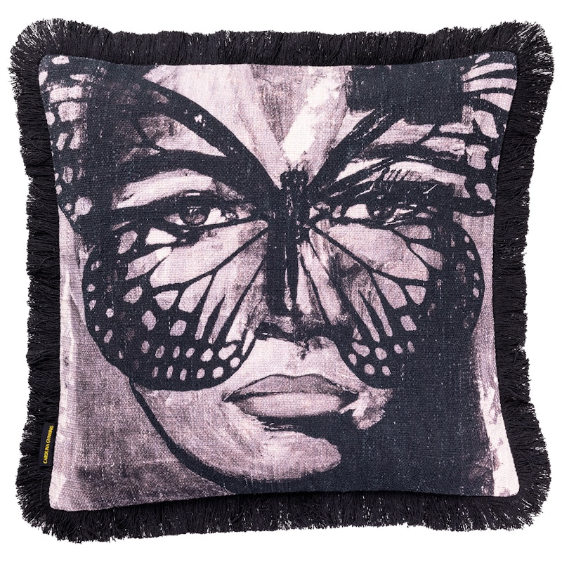 Golden Butterfly B&W Kissenbezug 50x50 cm, Schwarz/Weiß