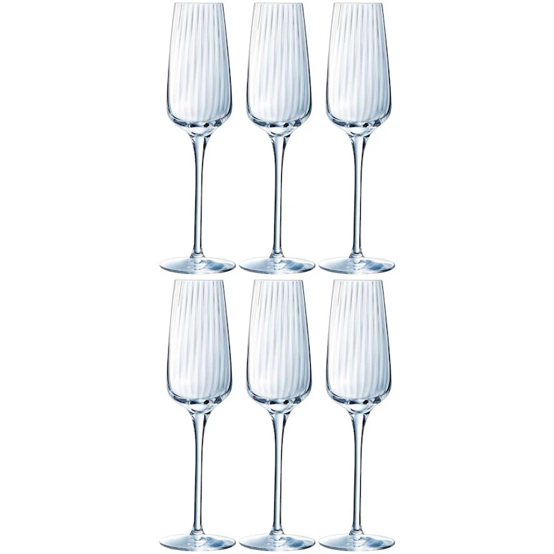 Symétrie Champagnerglas 21 cl Transparent, 6-er Set