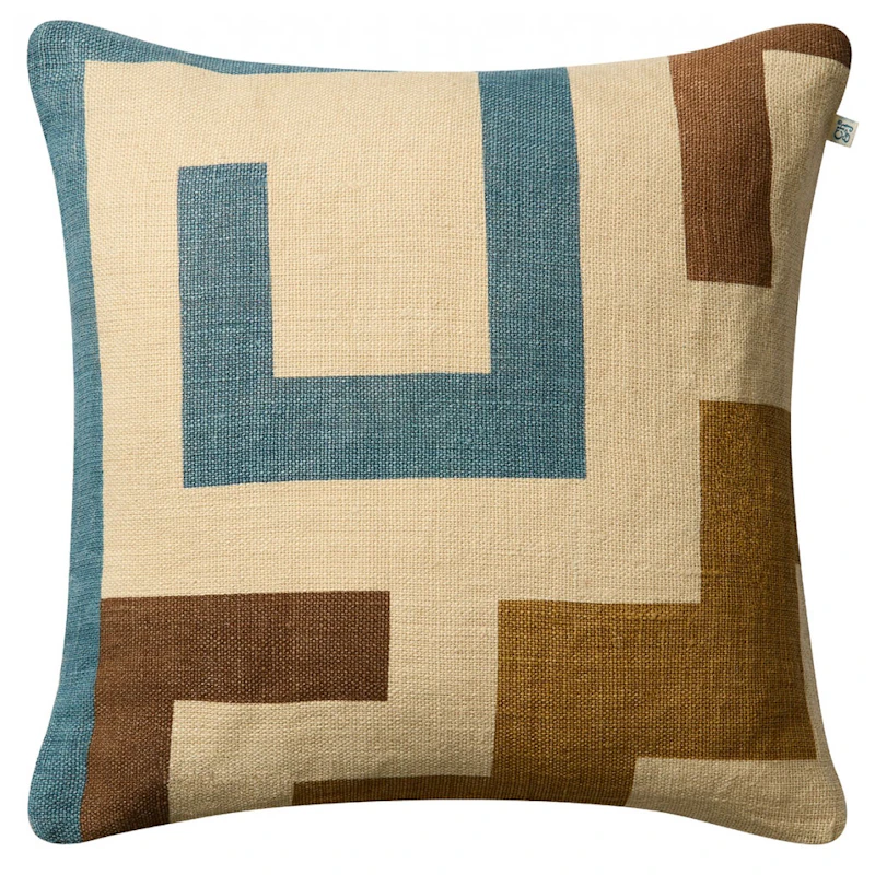 Aman Kissenbezug 50x50 cm, Heaven Blue / Taupe / Khaki