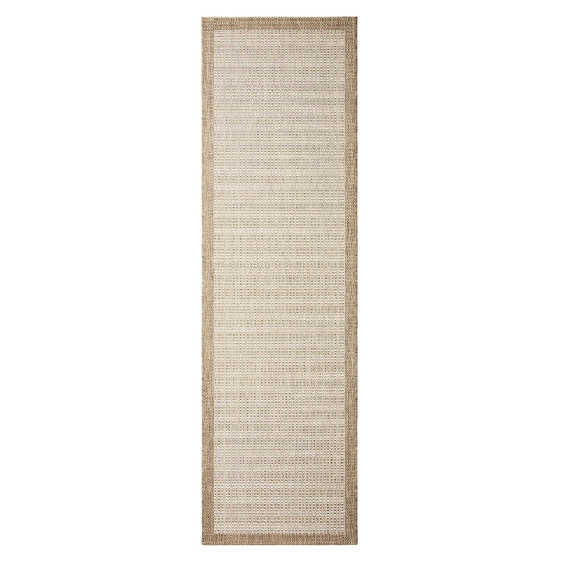 Bahar Outdoor-Teppich Beige/Altweiß, 80x250 cm