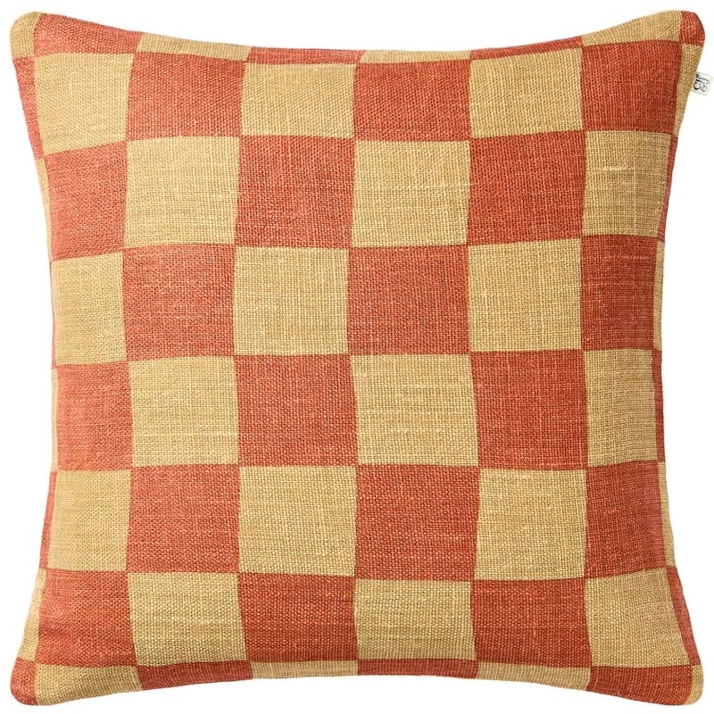 Buffalo Check Kissenbezug 50x50 cm, Apricot Orange / Khaki