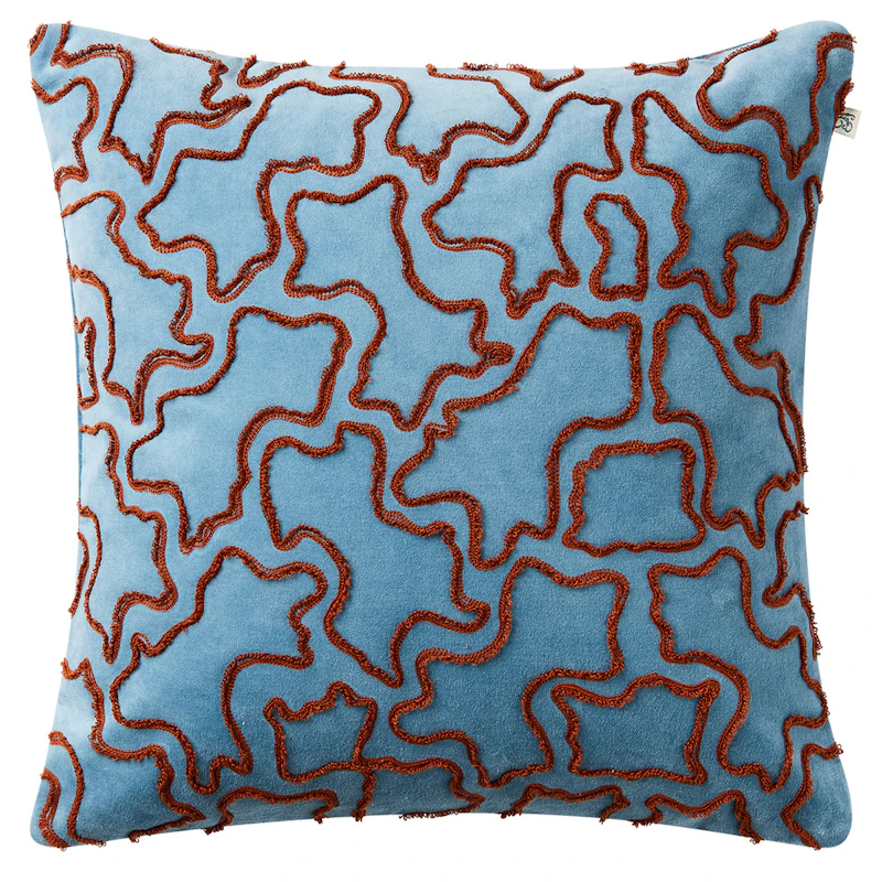 Ganga Kissenbezug, Terracotta / Sky Blue