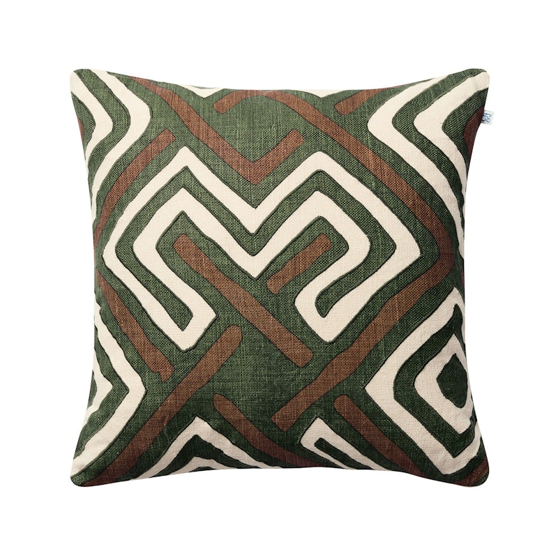 Gujarat Kissenbezug 50x50 cm, Taupe/Cactus Green