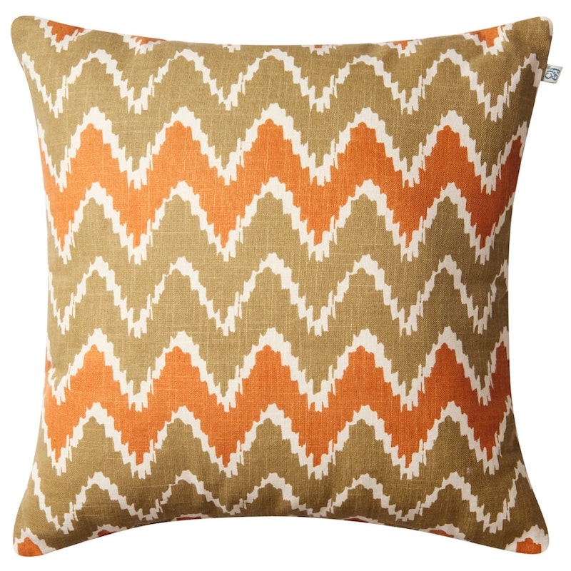 Ikat Bangalore Kissen 50x50 cm, Beige/Apricot Orange