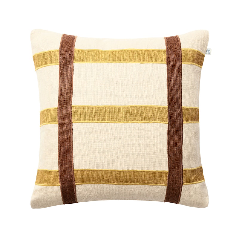 Kiran Kissenbezug 50x50 cm, Taupe/Spicy Yellow