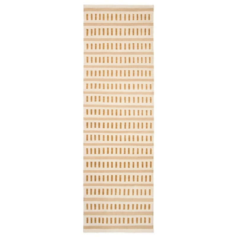 Ladakh Wollteppich 80x250 cm, Weiß / Beige / Masala Yellow