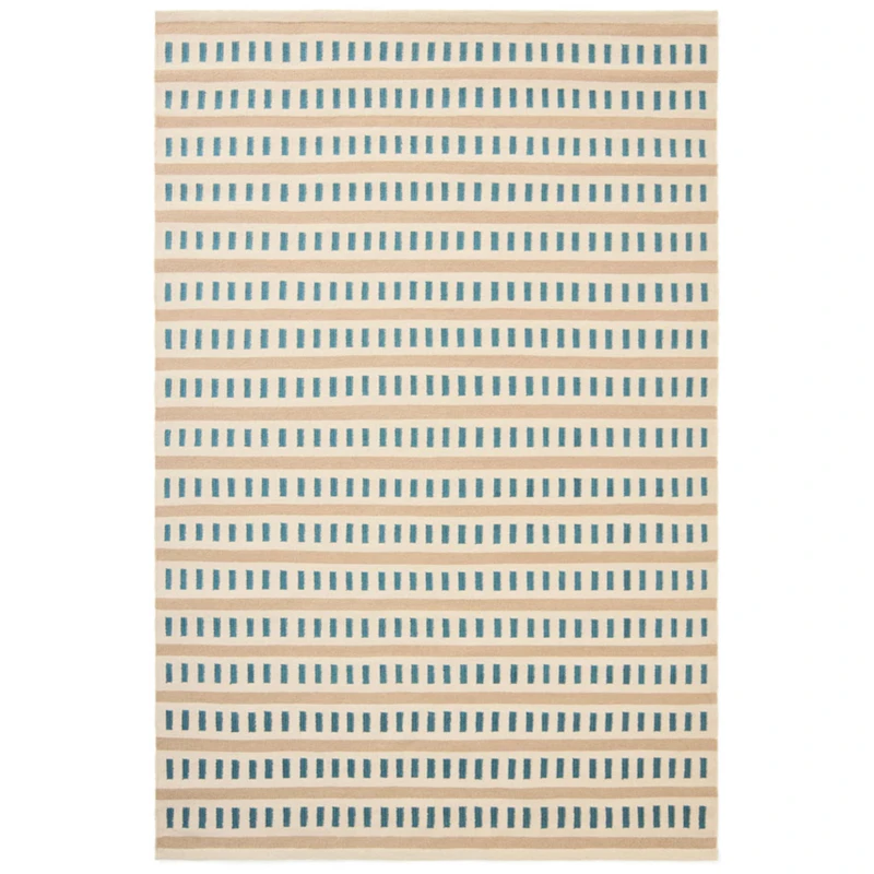 Ladakh Wollteppich 180x270 cm, Sky Blue / Hellbeige