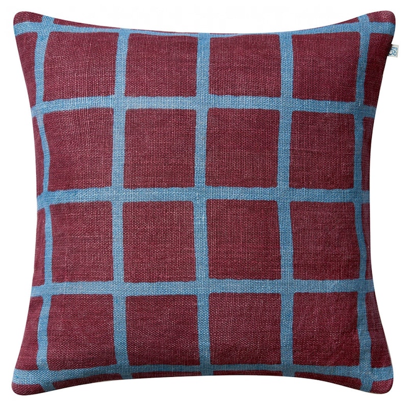 Mela Kissenbezug 50x50 cm, Ruby / Dusty Blue