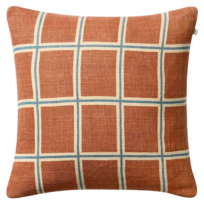 Raha Kissenbezug 50x50 cm, Apricot Orange / Sky Blue