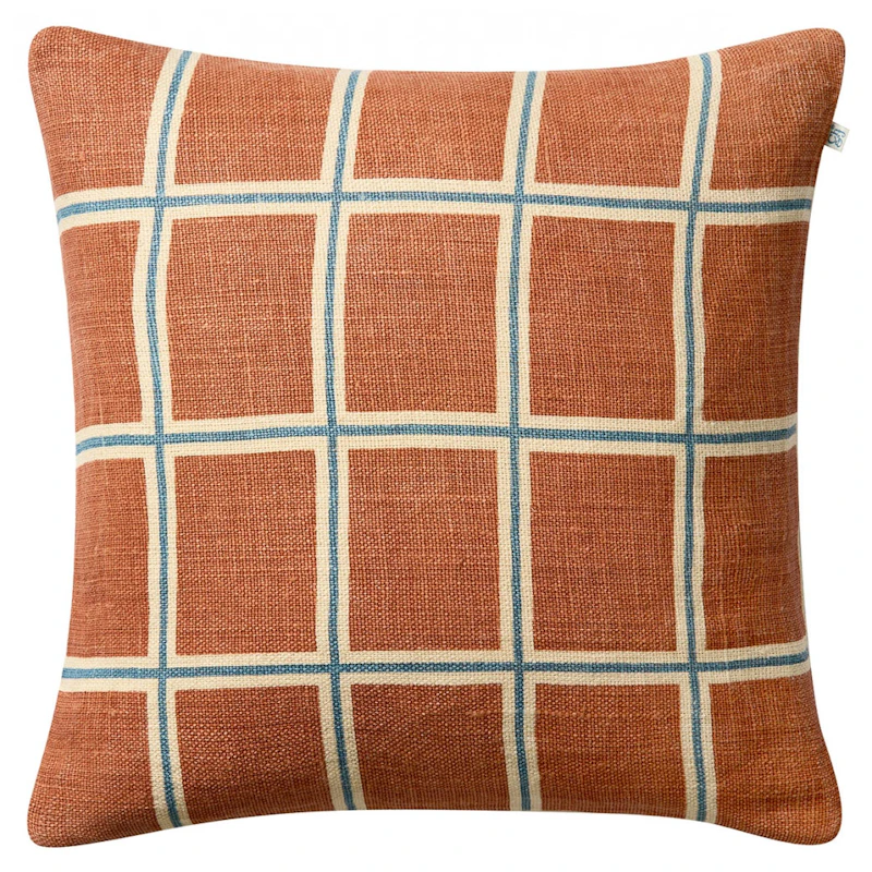 Raha Kissenbezug 50x50 cm, Apricot Orange / Sky Blue