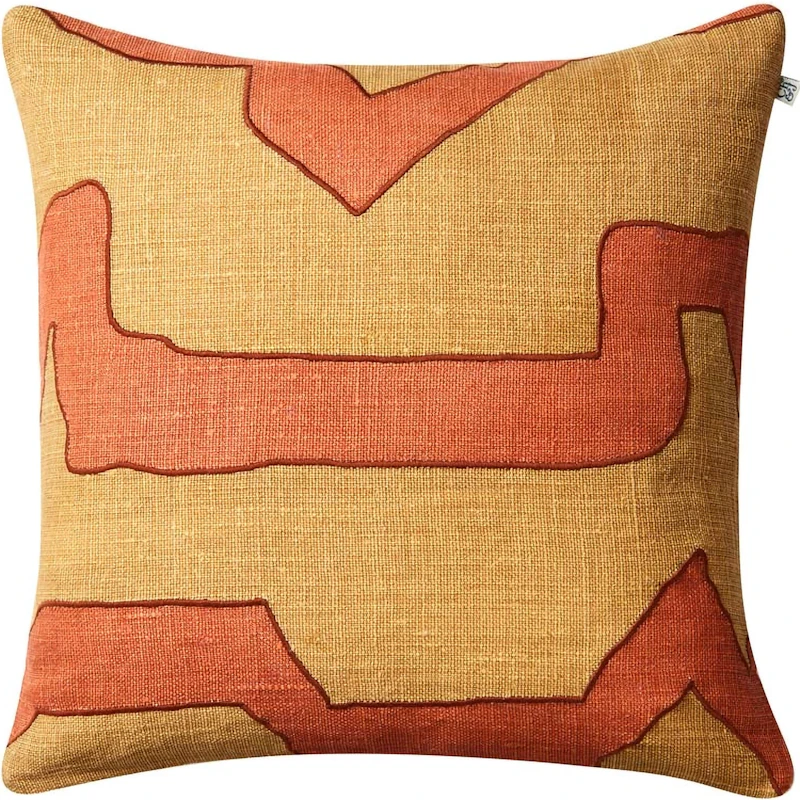 Sikkim Kissenbezug 50x50 cm, Apricot Orange / Khaki