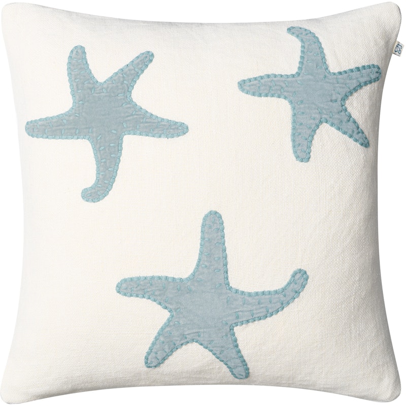 Star Fish Kissenbezug 50x50 cm, Off-white / Aqua