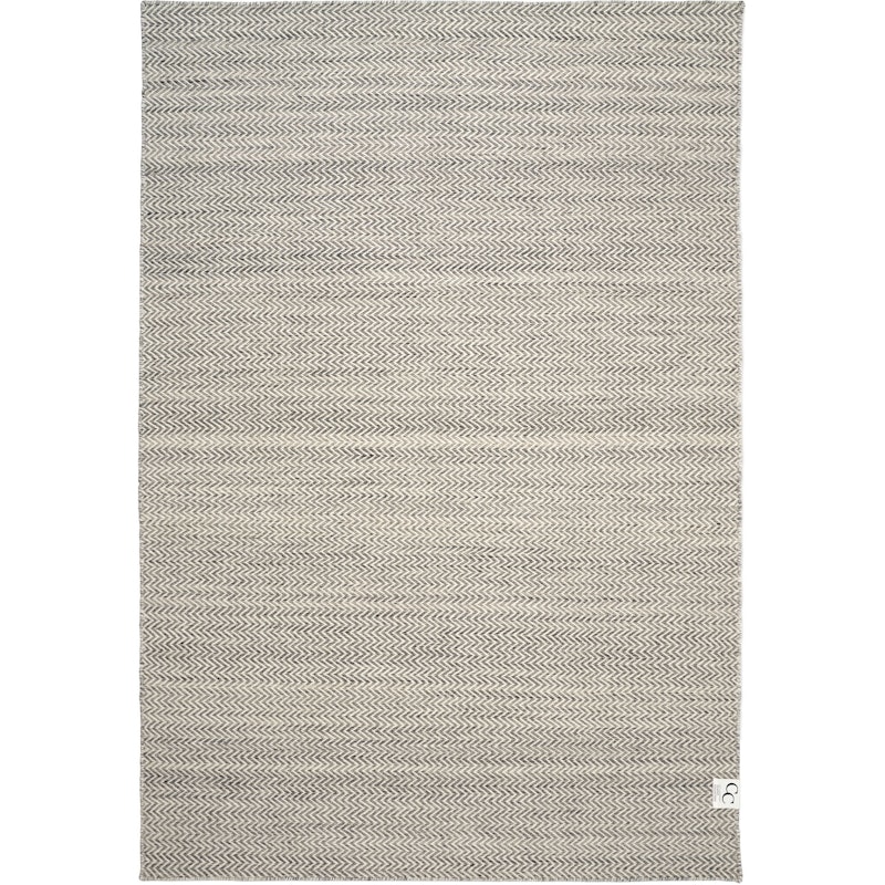 Herringbone Teppich 250x350 cm, Grau/Weiß