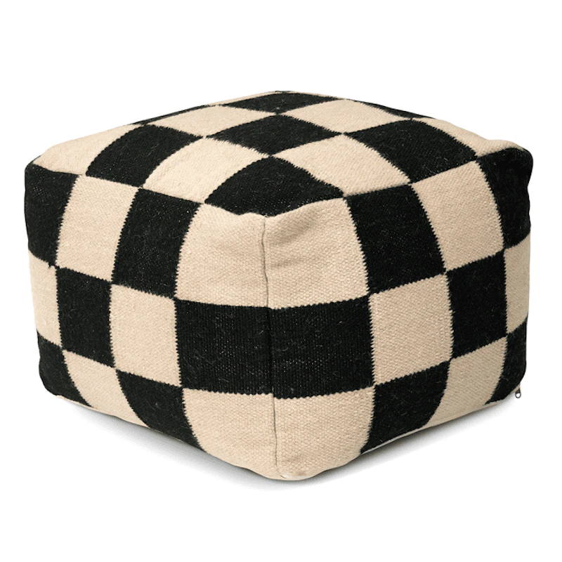 Square Pouf 50x50 cm, Schwarz