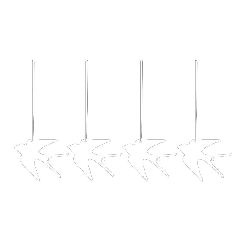 Easter Deco Bird, Cafe Au Lait 4-pack Osterdeko Edelstahl 4-er Set Weiß