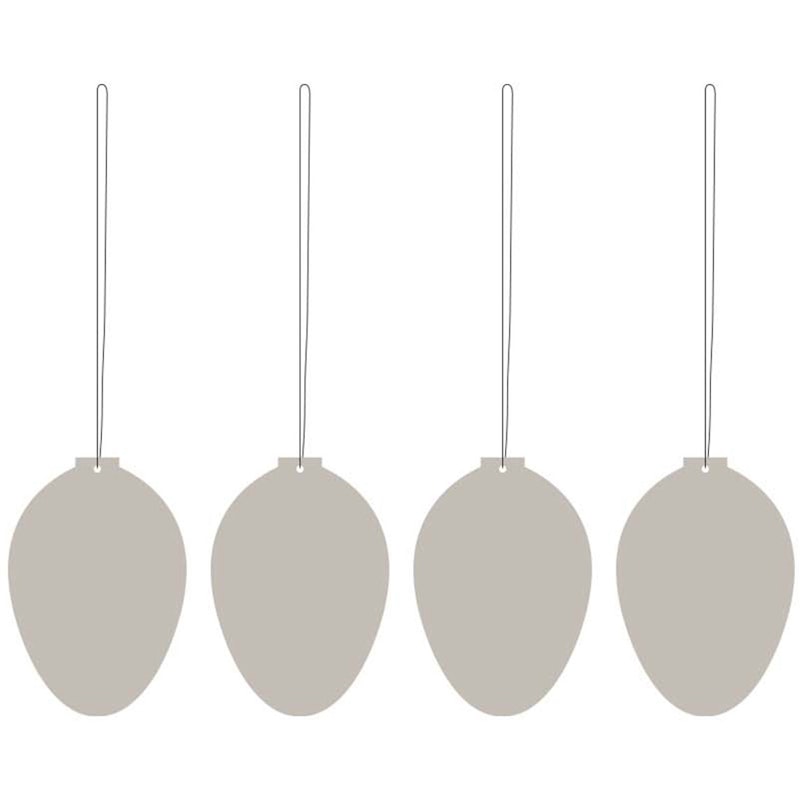 Egg Osterdeko Edelstahl 4-er Set, Sand