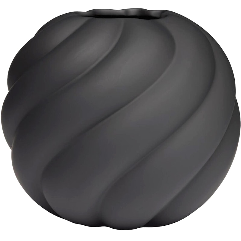 Twist Ball Vase 20 cm, Schwarz