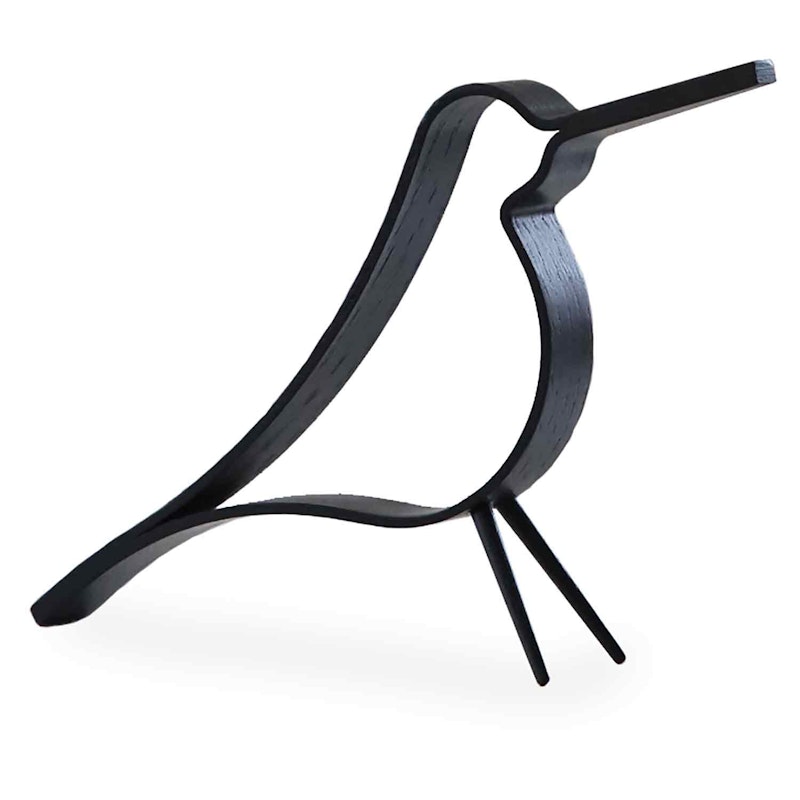 Woody Bird Dekoration 14 cm, Schwarz