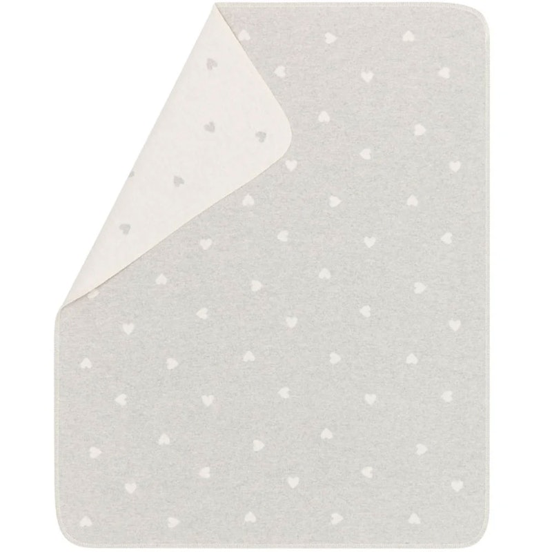 Juwel Babydecke 70x90 cm Hearts, Grau / Altweiß