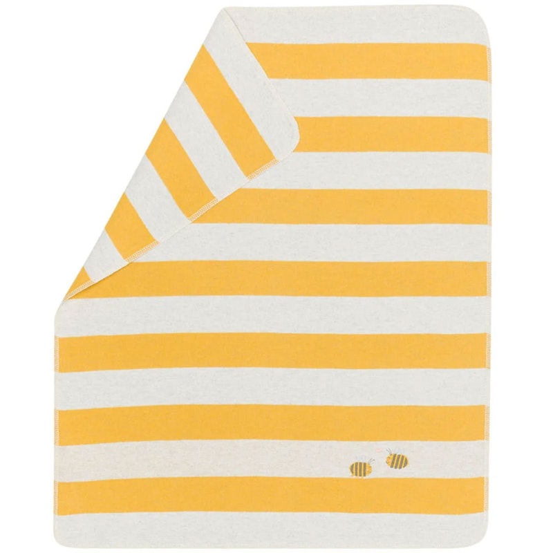 Juwel Babydecke 70x90 cm Stripes/Bees, Gelb / Weiß