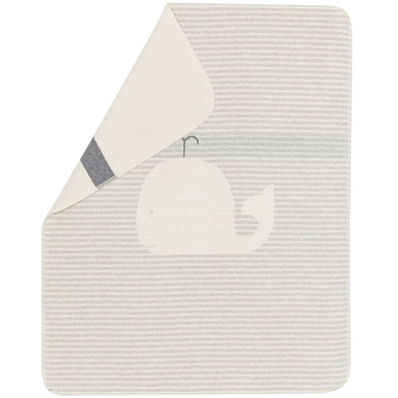 Juwel Babydecke 70x90 cm Whale/Stripes, Grau