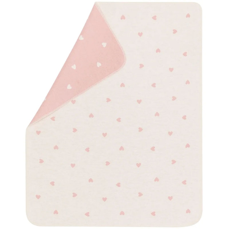 Juwel Babydecke 70x90 cm Hearts, Altweiß / Rosa