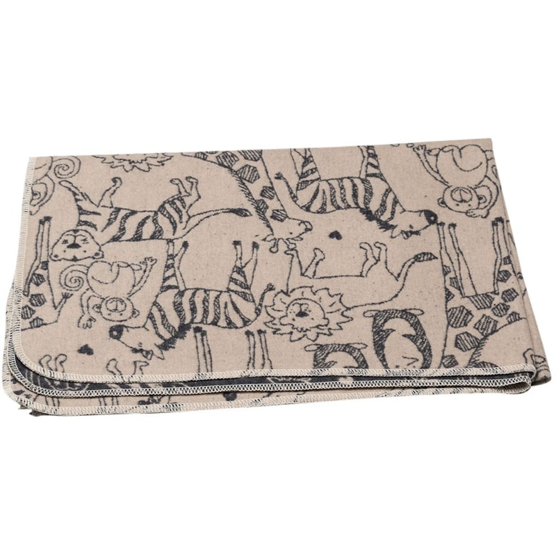 Juwel Kinderdecke 100x140 cm Safari Animals, Beige / Grau