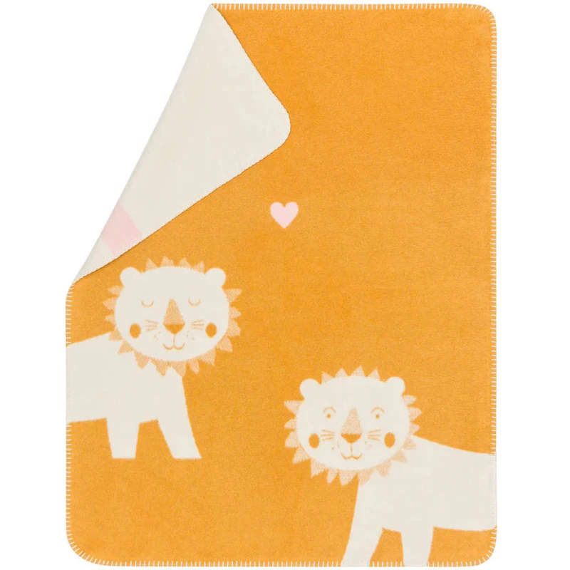 Mila Babydecke 75x100 cm Lion, Gelb / Beige