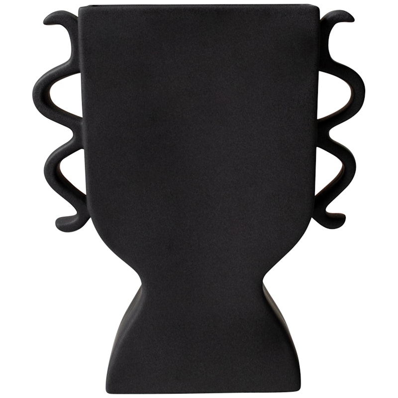 Flat Vase Mittlerer, Schwarz