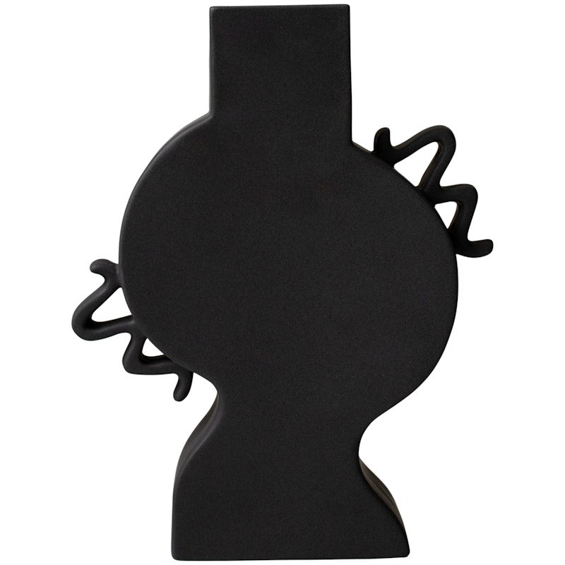 Flat Vase Groß, Schwarz