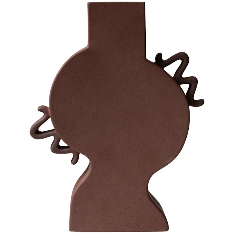 Flat Vase Groß, Braun