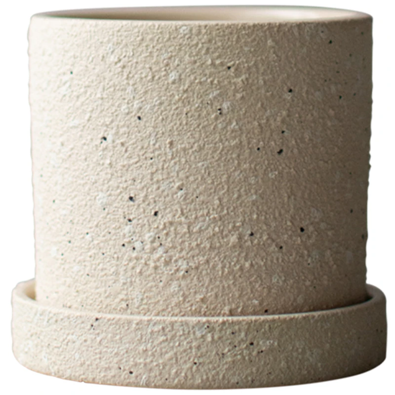 Grow structure Topf Mit Unterteller 10 cm, Creme