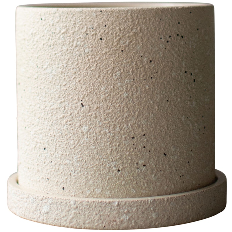 Grow structure Topf Mit Unterteller 13 cm, Creme