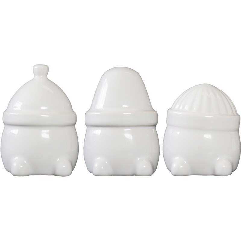 Hipster Triplets Weihnachtsschmuck 3-er Set, Shiny White