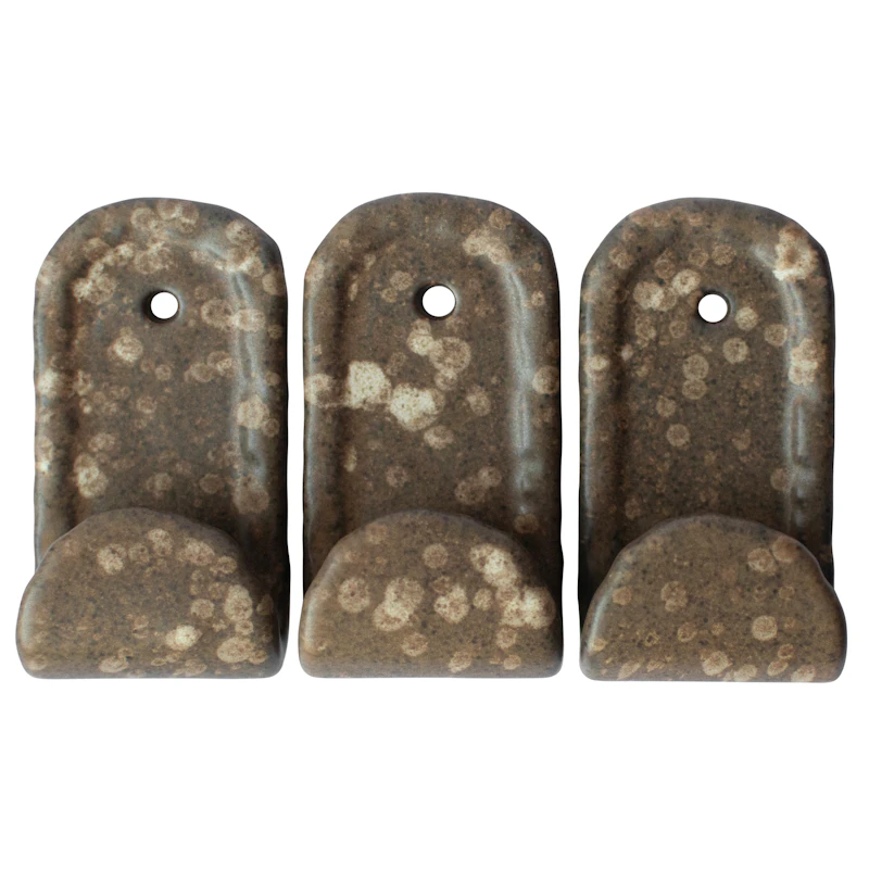 Hook Wandhaken 3-er Set, Brown Dot