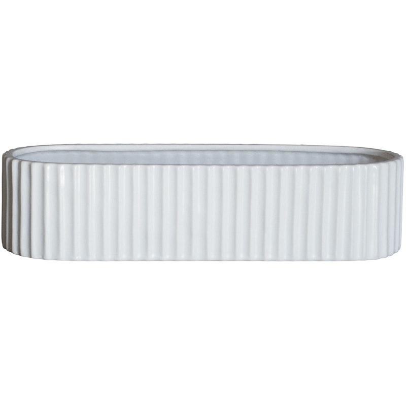 Stripe Adventskerzenhalter 30 cm, Shiny White