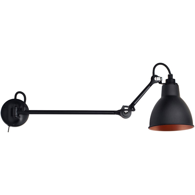 Lampe Gras N°204 L40 SW Wandleuchte, Schwarz / Kupfer