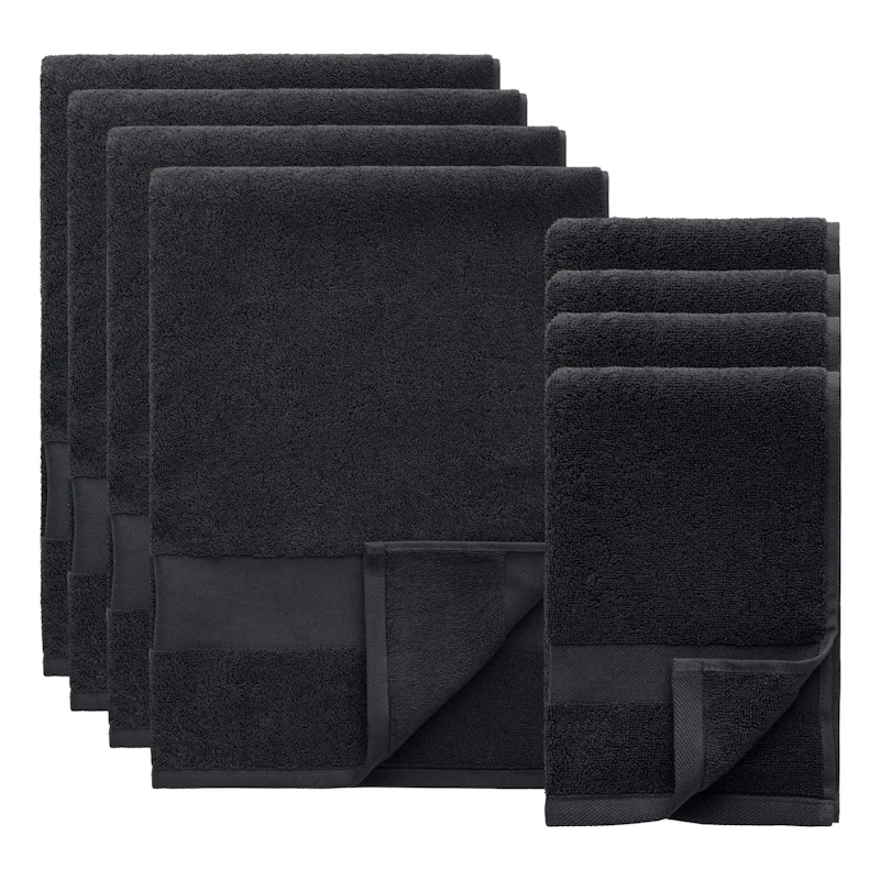 Alva Handtuch-Set 50x70 + 70x140 cm 8-er Set, Dunkelblau