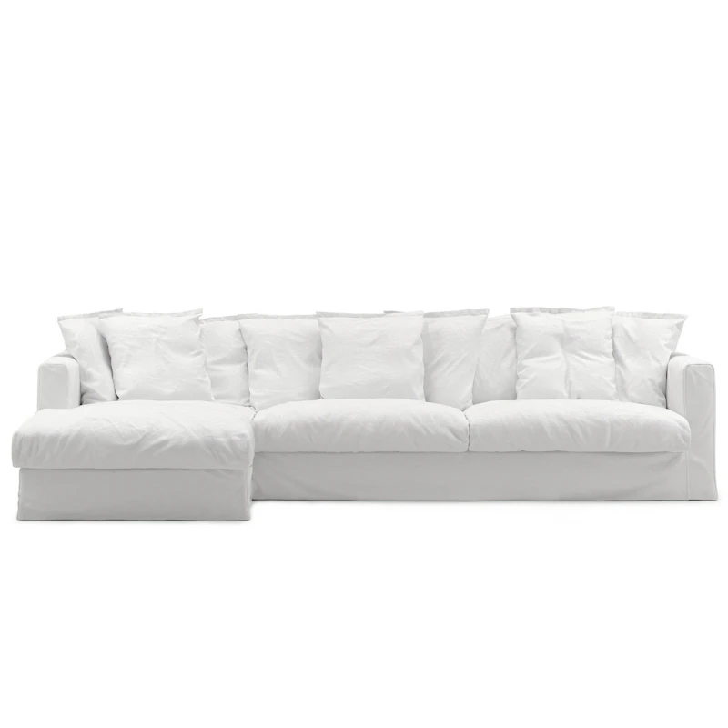 Bezug Für Le Grand Air 3-Sitzer-Sofa Baumwolle Divan Links, Weiß
