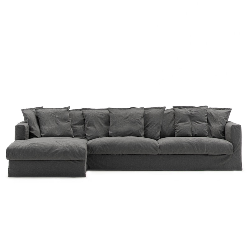 Bezug Für Le Grand Air 3-Sitzer-Sofa Leinen, Carbon Dust