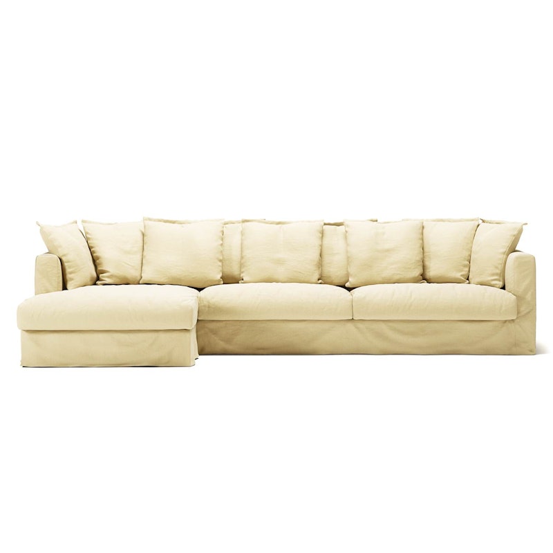 Bezug Für Le Grand Air 3-Sitzer-Sofa Leinen Liege Links, Morning Glow